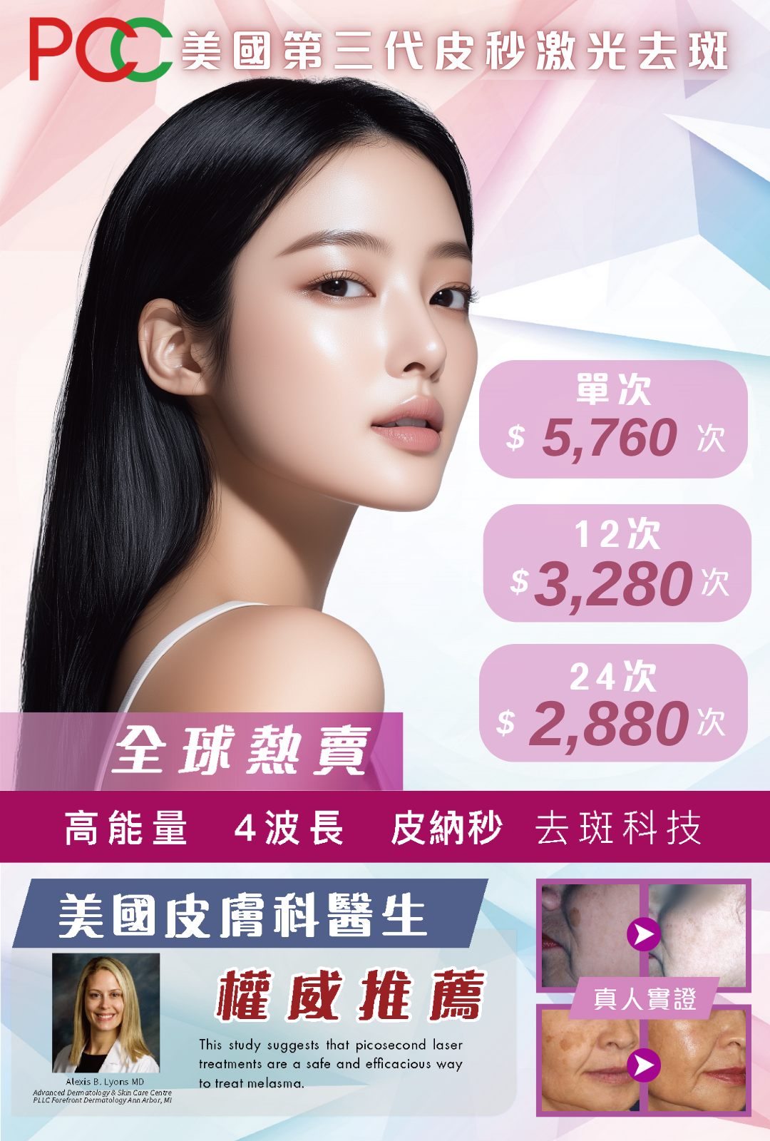 PCC 美國第三代皮秒激光去斑